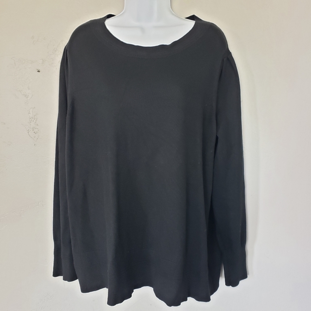 Evolution by Cyrus Women's 2X Black Sweater Long Sleeve Soft Comfy Cozy Shirt